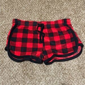 Aeropostale Red and Black Plaid Pajama Shorts